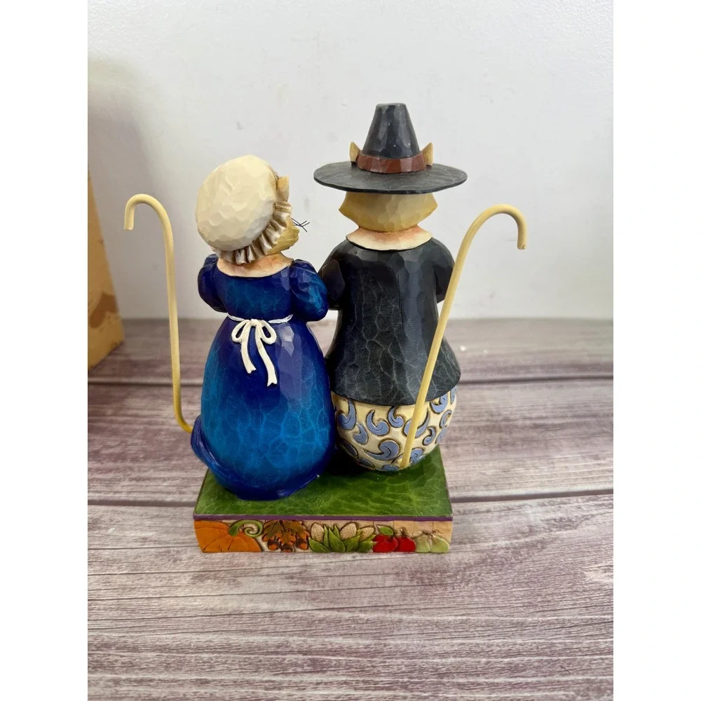 Jim Shore Heartwood Creek Paws And Give Thanks Pilgrim Cats Figurine 4017596‎